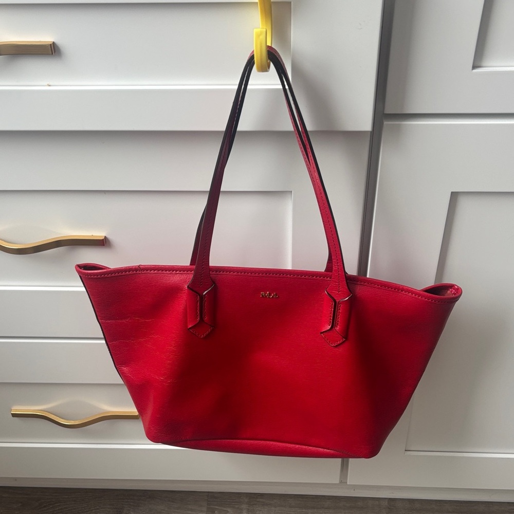 Ralph Lauren Red Leather purse - Picture 2 of 7